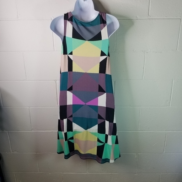 Mara Hoffman colorblock geometric swing sleeveless dress - Picture 3 of 8